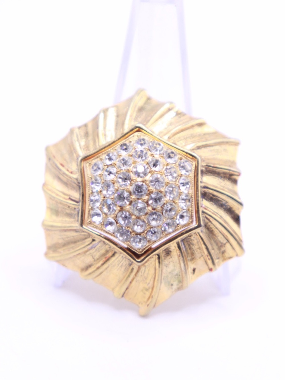 Vintage signed Schrager GoldTone with crystal Rhinestones